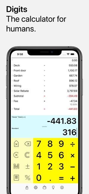 Digits Basic Tape Calculator