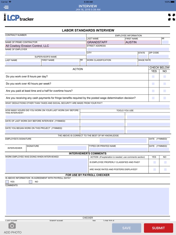 LCPtracker OnSite TEST