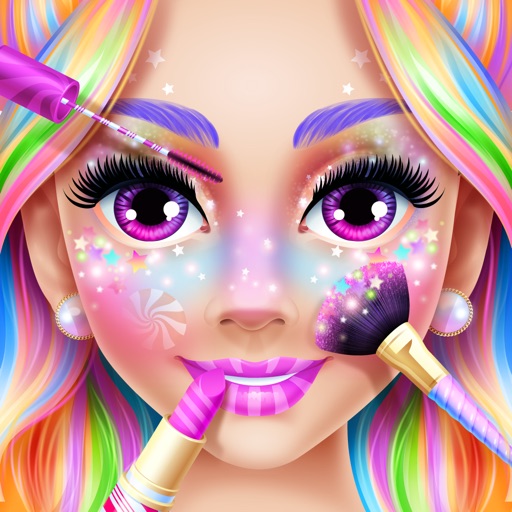 Rainbow Unicorn Candy Salon App for 