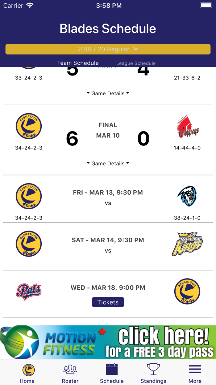 Saskatoon Blades Official App