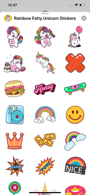 Rainbow Fatty Unicorn Stickers(圖3)-速報App