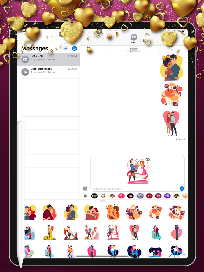 Sticker Lovely Valentines Day