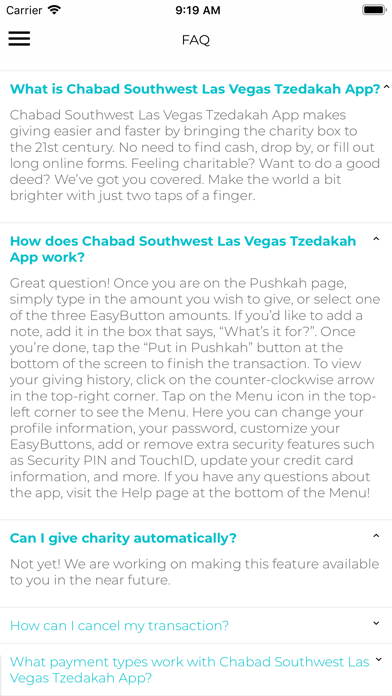 Chabad Southwest LV Tzedakah screenshot 4