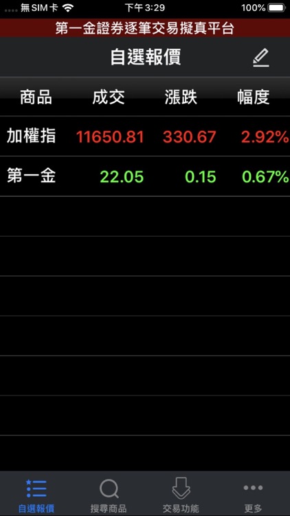 第一金證券「擬真平台」