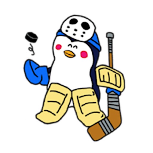 Penguins Love Ice Hockey Icon
