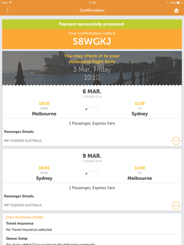 Tigerair Australia screenshot 2