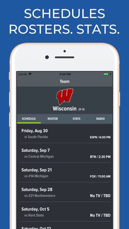 Wisconsin Football Schedules