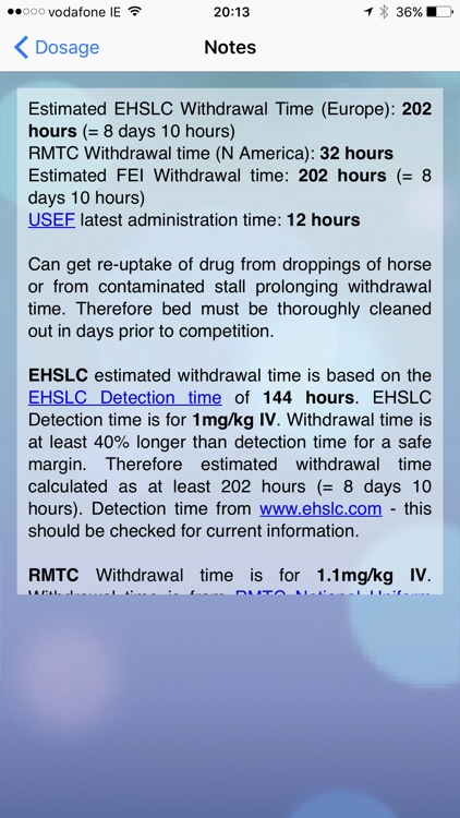 EVA: Equine Drugs