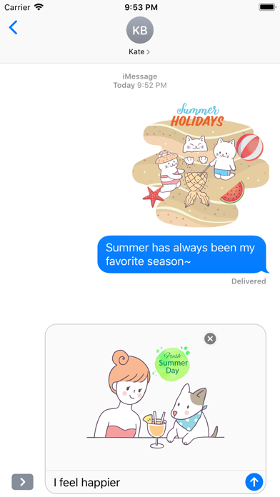 Summer & Vacation Cute Sticker screenshot 2