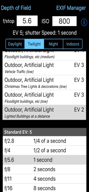 Exposure Calculator