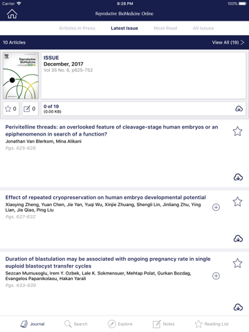 RBMO Journals screenshot 3