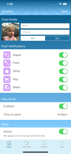 ‎NannyNotes Baby Tracker Sheet Screenshot