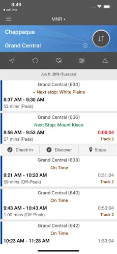 Captura 1 onTime : MNR - MetroNorth Rail iphone