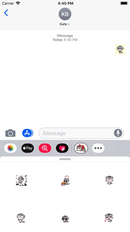 Gray cat sticker screenshot-3