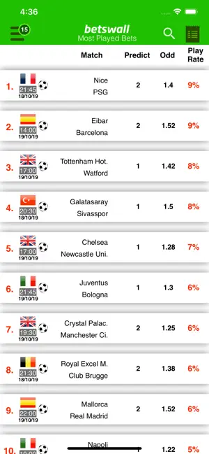 Captura de Pantalla 7 BetsWall Apuestas de futbol iphone