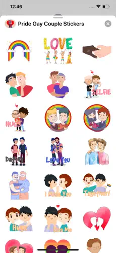 Screenshot 2 Pride Gay Couple Stickers iphone