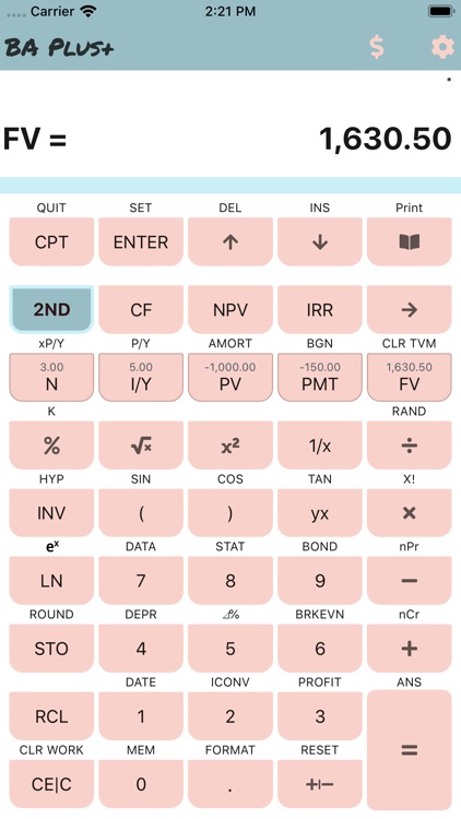 BA Plus Financial Calculator