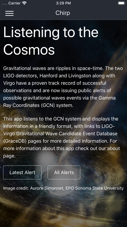 Chirp - gravitational wave app