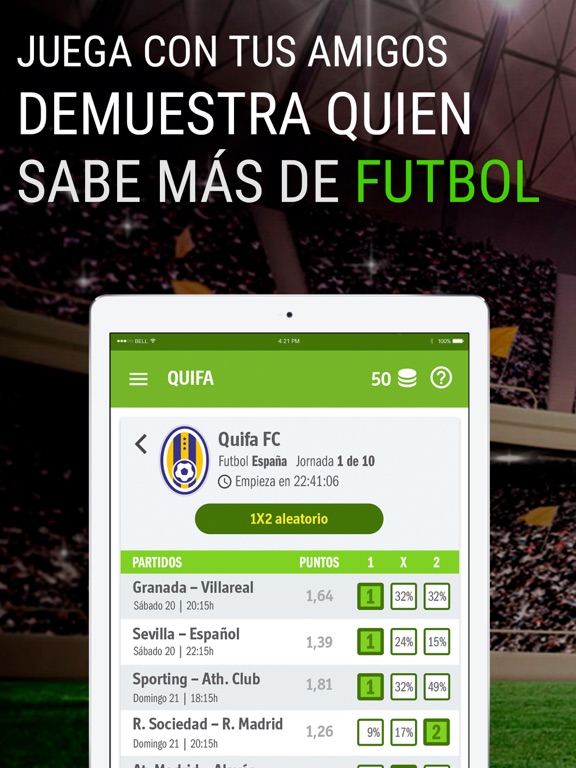 QUIFA -Liga 1X2 Fútbol En Vivoのおすすめ画像1
