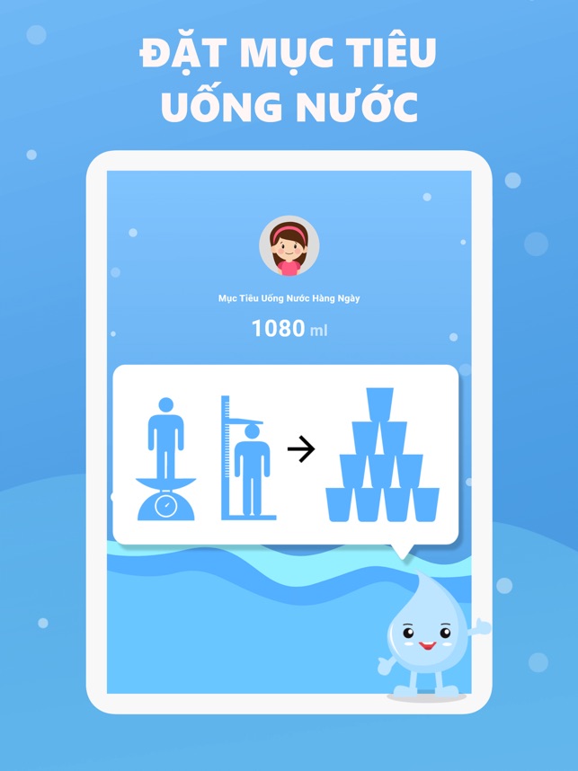 Nhắc nhở uống nước hàng ngày