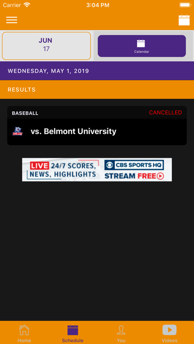 Evansville Athletics screenshot 2