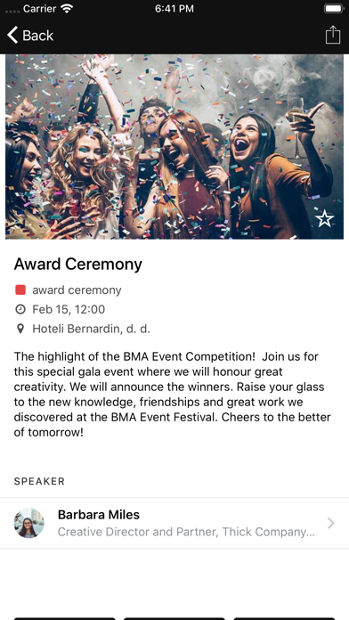 BMA Event screenshot 2