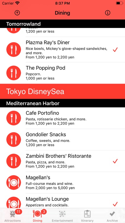 Theme Park Checklist: Tokyo