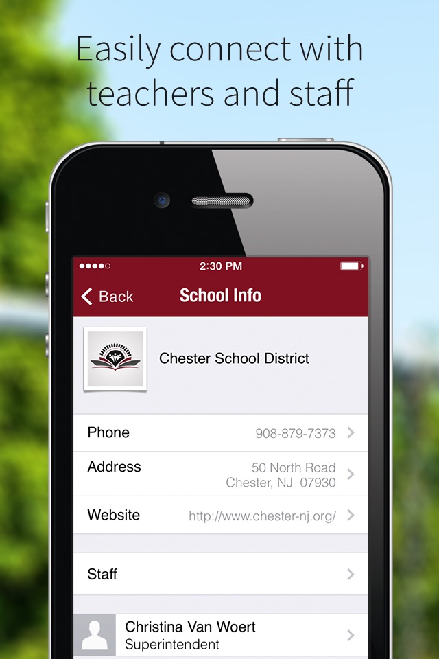 Chester School District screenshot 2