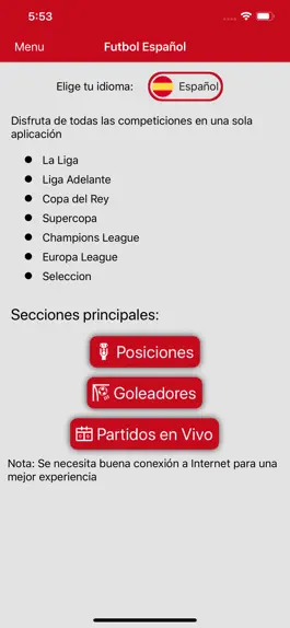 Game screenshot Futbol Español en vivo hack