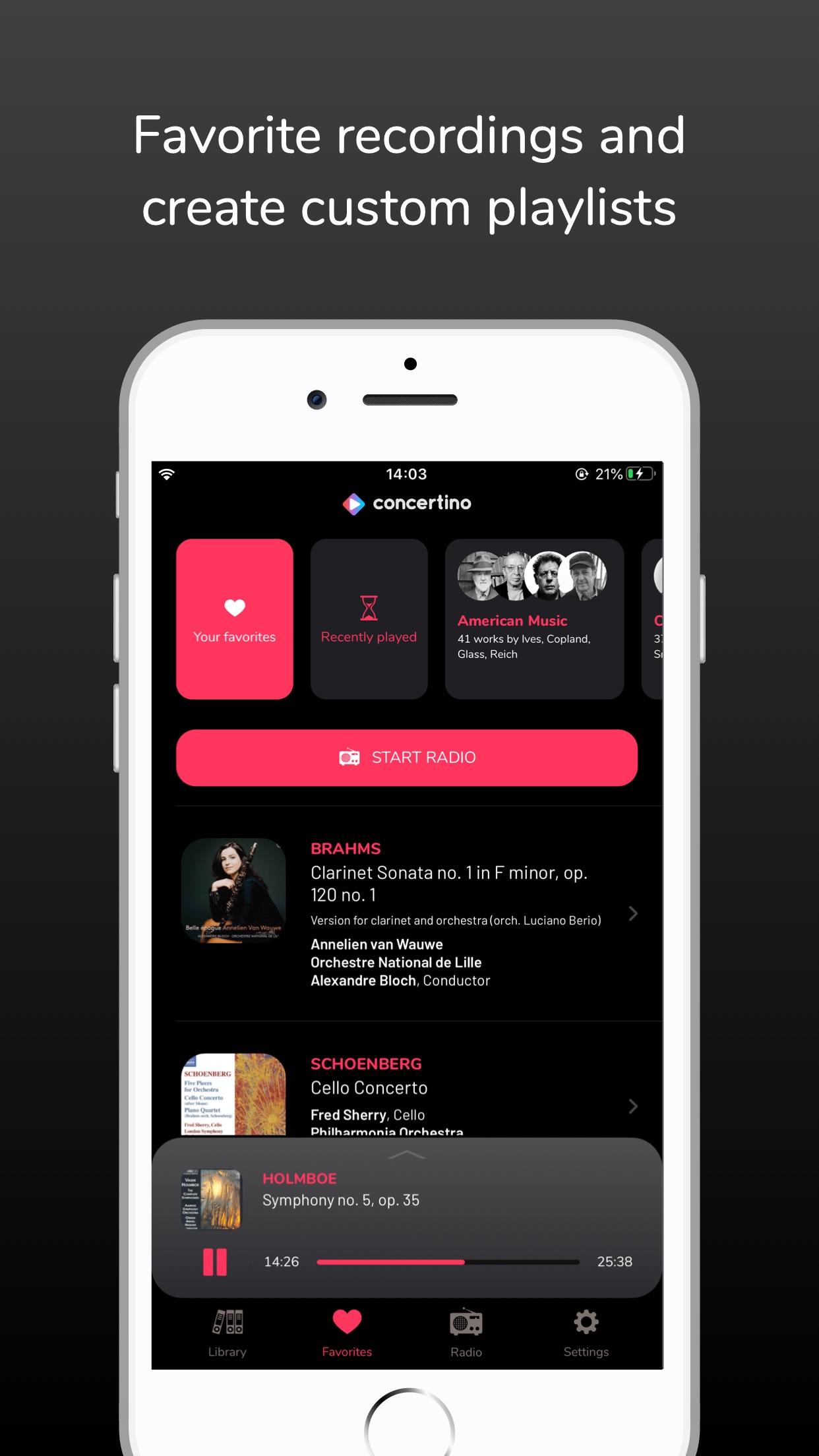 Screenshot do app Concertino