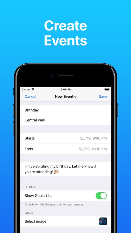 Eventie: Create Events