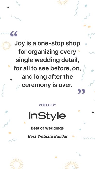 Joy - Wedding App & Website screenshot