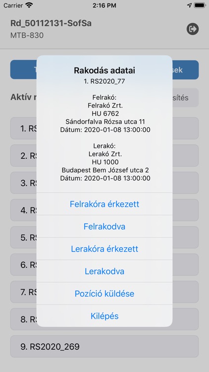 Link - Sofőr applikáció