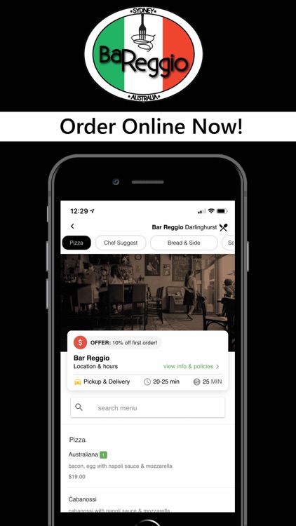 Bar Reggio Online Ordering