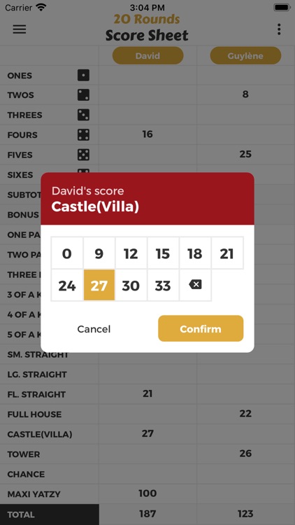 20 Rounds Score Sheet