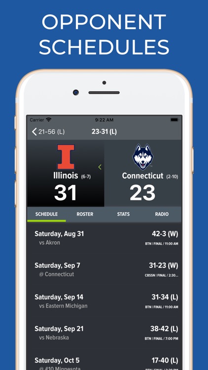 Connecticut Football Schedules screenshot-7