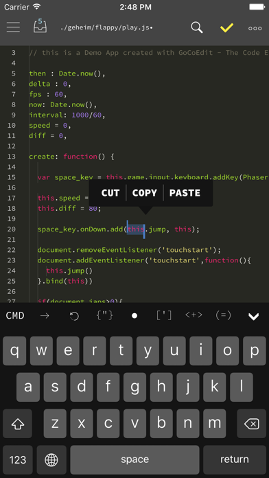 Screenshot GoCoEdit - Code & Text Editor