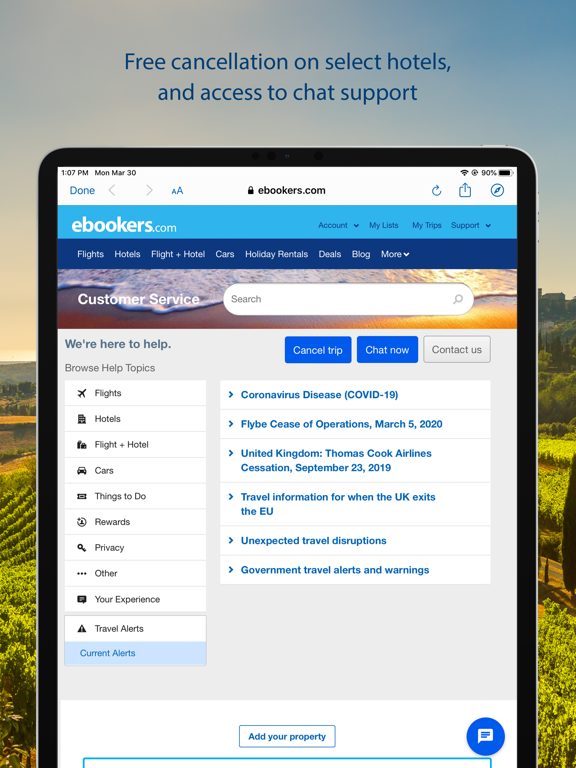 ebookers Travel: Hotels, Flights, Car Hire screenshot