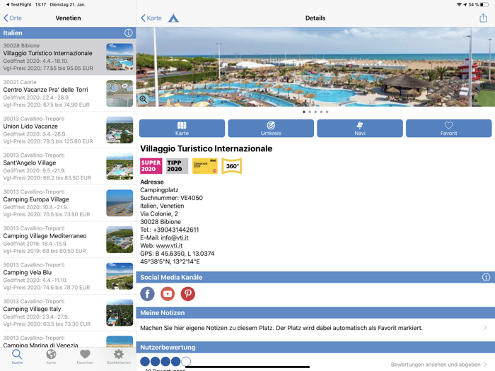 ADAC Camping / Stellplatz 2020