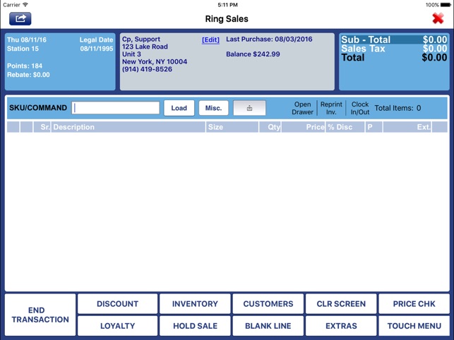 Lightning Online POS (Tablet)