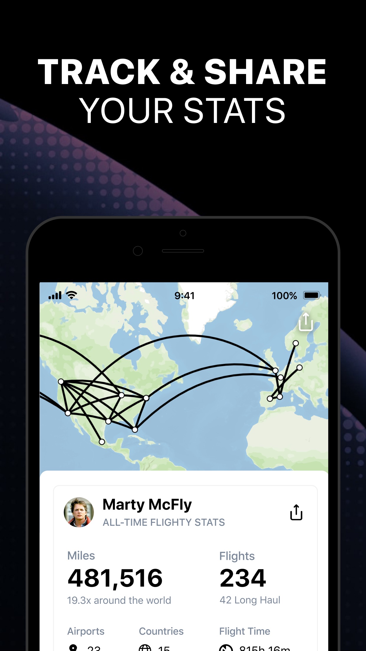 Screenshot do app Flighty - Live Flight Tracker