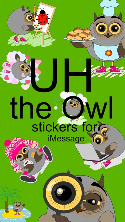 Owl Uh stickers for iMessage
