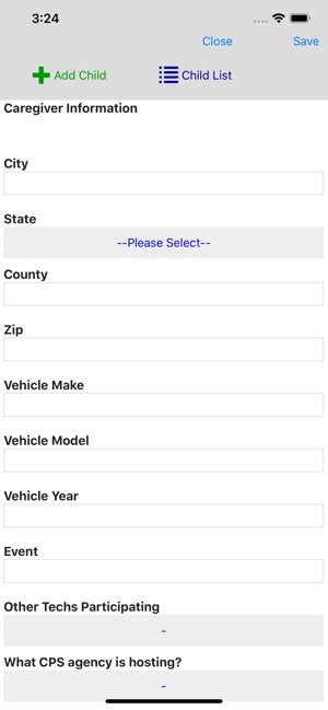 Car Seat Check Form