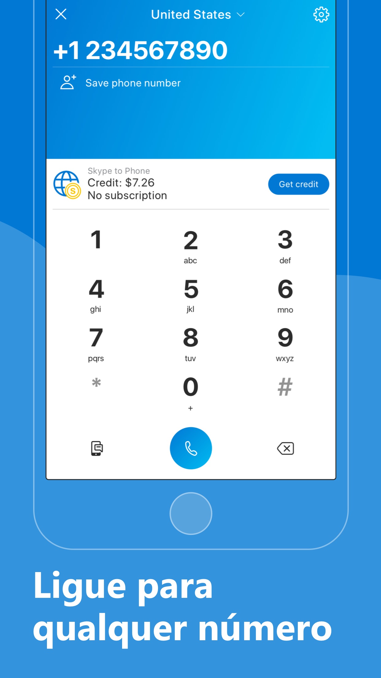 Screenshot do app Skype para iPhone