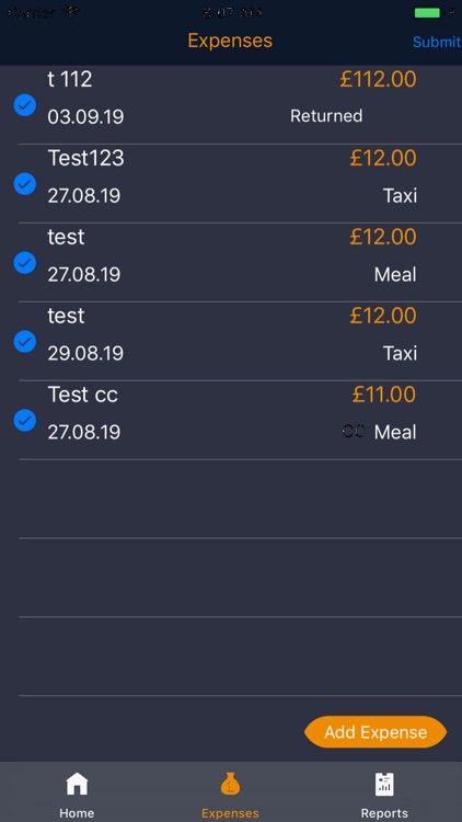 Sapphire P2P Expenses