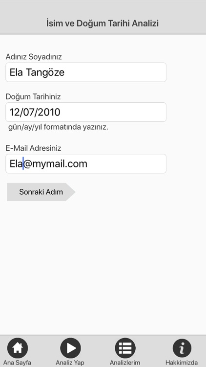 İsim ve Doğum Tarihi Analizi 2