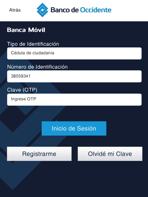 Banco de Occidente Tablet