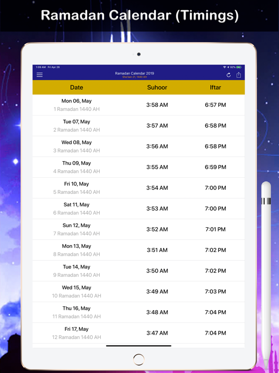 Ramadan Calendar PRO رمضان screenshot 2