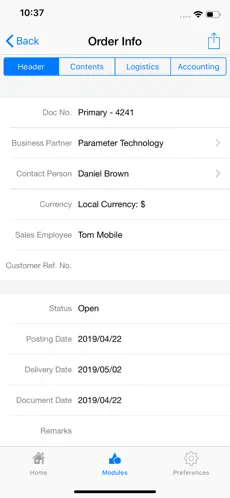 Screenshot 5 SAP Business One iphone