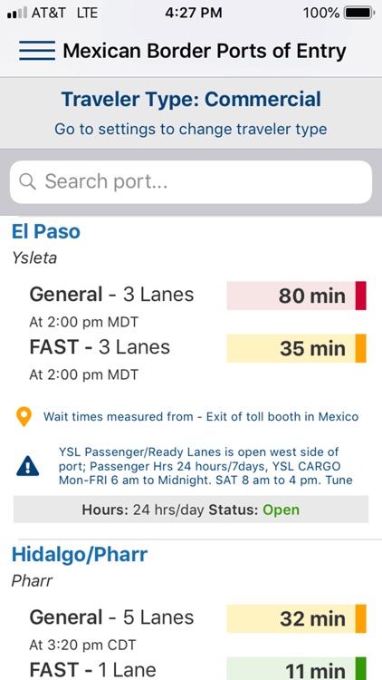 CBP Border Wait Times